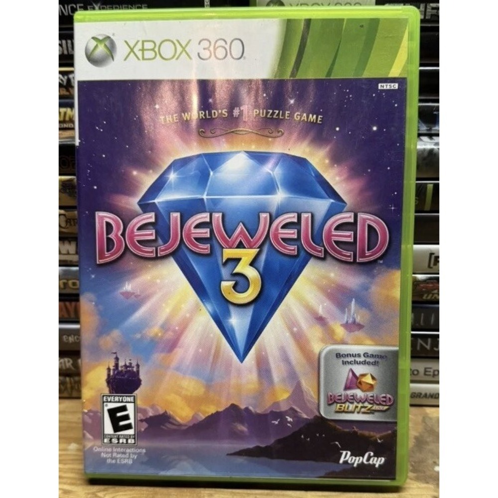Bejeweled 3 (Microsoft Xbox 360, 2011) Complete With Manual CIB